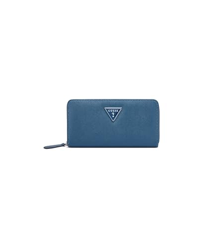 Image of Guess Navy Textured Zipper Viviette Medium Zip Around Wallet