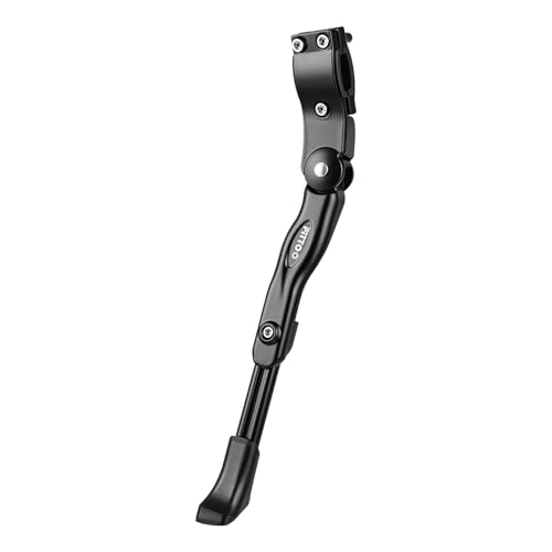 FITTOO Bike Kickstand, Light Weight (280grams), Adjustable Bicycle Side Stand for 22in - 29in Bikes, Aluminum Alloy Adjustable Side Kick Stand for 22 Inch -29 Inch Bike Wheel (Black)