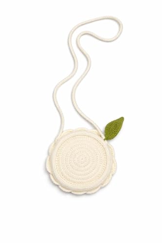 Image of Handmade Crochet Rose Sling Bag for Kids | Floral Round Crossbody Purse | Soft Yarn Mini Bag | Perfact Gift for Girls | 6 Inch