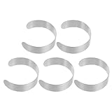 ノーブランド品 5個 レザーブレスレット用ステンレス内芯 薄型 バングルブランク ジュエリー制作用耐久型シンプルデザイン レディース兼用アクセサ