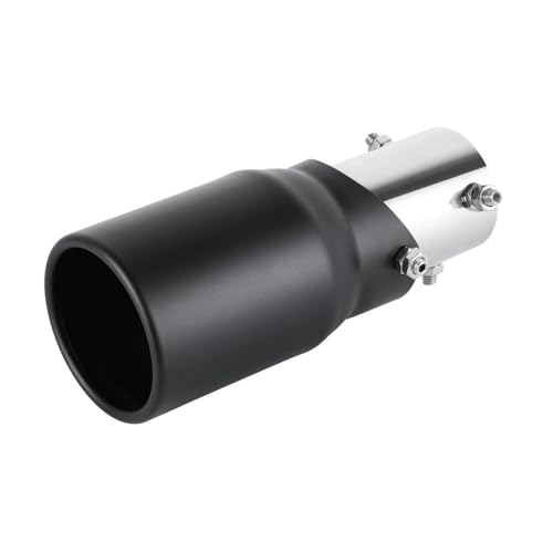 Embout pot d'échappement à bord roulé noir et argent design universel