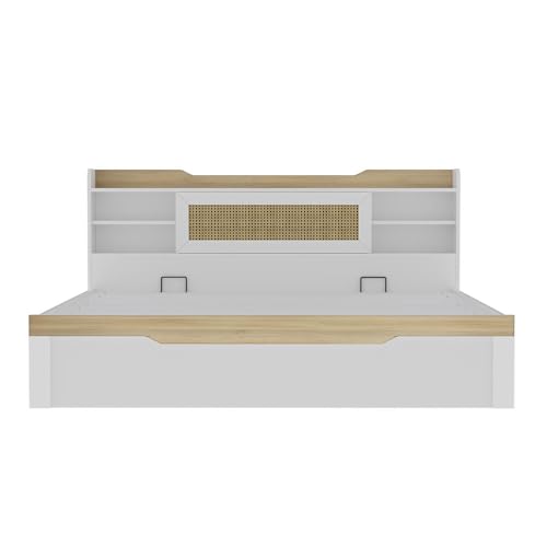 Image of Wakefit Bed | 3 Yr Warranty | King Size Bed, Comes with Hydraulic Storage, Noise-Free, Density: 680-750 kg /m, Termite & Borer Resistant, Fits Mattresses Up to 8 inches (Halos 78 x 72 - Frosty White)