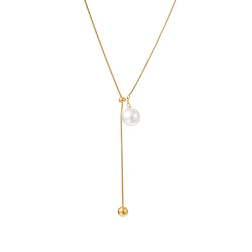 Collier de perles longues coulissantes en maille serpent fine haute finition