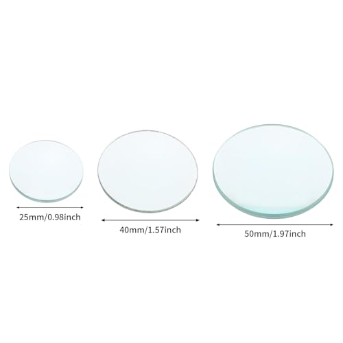 Image of 25mm, 40mm, 50mm Diameter Double Convex Lens Physics Teaching Tools, Optical Lenses Kit for Junior High School Physics Laboratory Experiment Double Convex Lens,Clear