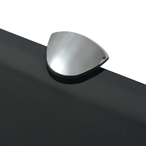 Image of Floating Wall Shelf, Black Tempered Safety Glass, 39.4 x 7.9 Inch Rectangular Display for Living Room Decor, Mounted Storage in Bedroom, Polished Finish