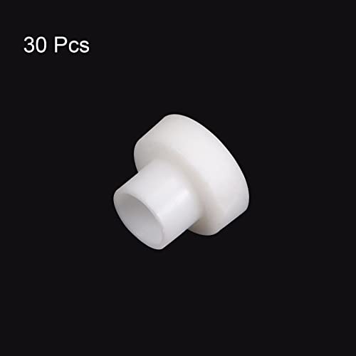 Harfington 30Pcs Flanged Sleeve Bearings 3Mm Bore 3.5Mm Od 4.5Mm Length Nylon Bushings For Shaft, White #TOP2