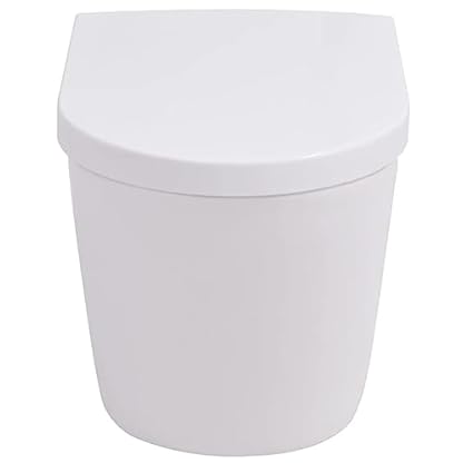 Wandhänge-WC mit verdecktem Spülkasten, Keramik, weiß, Toilette: – Bild 7