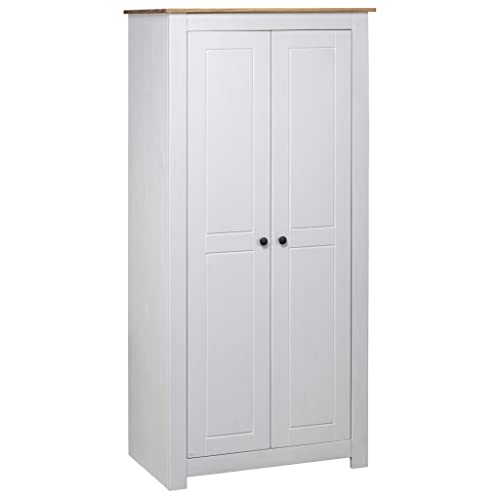 Hommdiy Kleiderschrank Weiß 80×50×171,5 cm Kiefer Massiv Panama Serie Hommdiy Kleiderschrank Weiß 80×50×171,5 cm Kiefer Massiv Panama Serie
