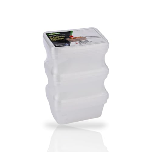 Packwell Clear Microwave Container Rectangle 750ml with Lid 15 Pcs (5PC x 3 Packs)