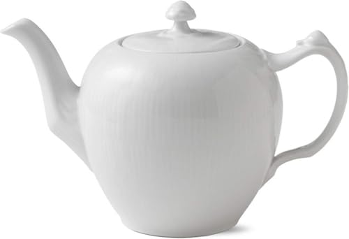 Royal Copenhagen White Fluted Teapot, Porcelain, White, 1 Litre
