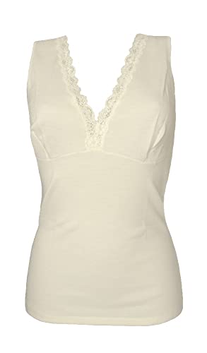 Débardeur femme Ragno avec grande épaule et poitrine croisée blanc laine M