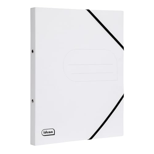 Idena 11098 - Eco Ringbuch aus Karton in DIN A4, Ordner in Weiß mit 20 mm Rückenbreite und 2-Ring-Mechanik, Gummizug über Eck