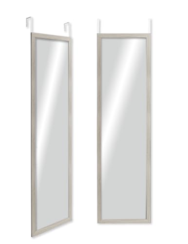CHELY INTERMARKET MOD19300 Espejo De Puerta Cuerpo Entero Marrón Claro Estilo Moderno Minimalista 30x120 cm Ideal para Vestidor Entrada Diseño Vertical con Kit De Colgar Montaje Fácil Madera