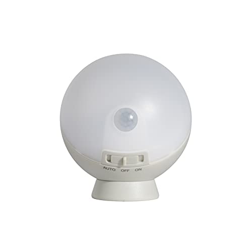 ムサシ 乾電池式 てのりまんまるセンサーライト ペールグレー WSL-001PG