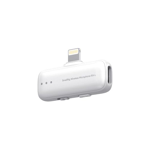 SMALLRIG S70 Mic Lightning Wireless Receiver S70RX-L for iPhone/for iPad, Professionally Tuned by Grammy Winner for Broadcast-Quality Sound in Vlogging, Live Streaming & Content Creation (White)