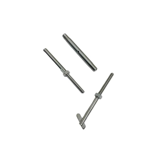 1/4" Threaded Drop Pin & Hand Swage Stud Turnbuckle 3/16" Cable Stainless Steel miniatura 6