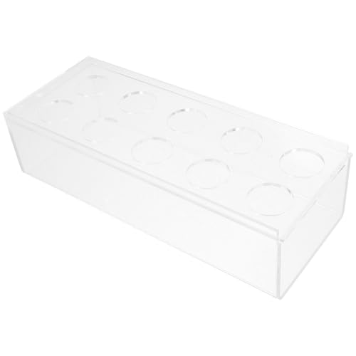 GALPADA Jarrón Rectangular Acrílico Transparente para Flores 10 Agujeros 25X10X65 CM Florero Resistente para Centros de Mesa Decoración Bodas y Oficinas