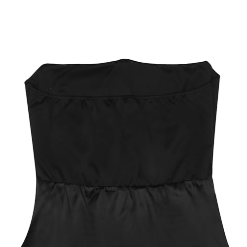 Image of ANKOMINA Women's Strapless Boned Corset Satin Dress Sexy Backless Pleated Stitching Dresses for Wedding Cocktail