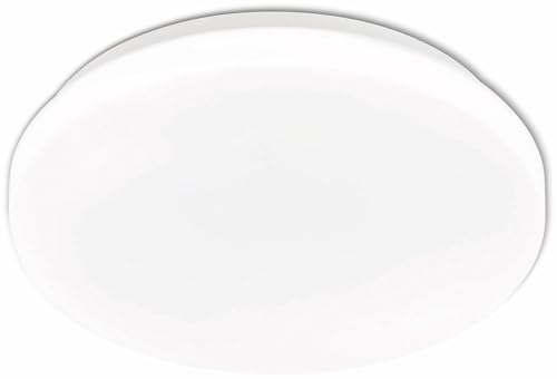 Eglo Plafón POGLIOLA, diámetro 26 cm, aplique de pared, plafón LED de acero y plástico en blanco, lámpara de sala de estar, lámpara de cocina, lámpara de despacho, lámpara para techo del pasillo