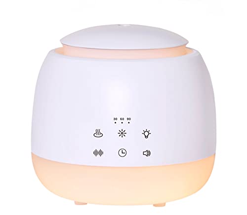 Image of Vonokee Sleep Sound Machine with Diffuser,Aromatherapy Essential Oil White Noise Machine,Mist Humidifier with 7 LED Color Lights,10 Soothing Sounds,Night Light,Timer, Waterless Auto Shut Off(White)