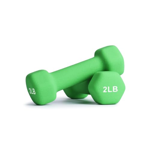 Portzon Dumbbells Neoprene with Non Slip Grip weight for Total Body Workout Exercise and Muscle Toning Compatible with of 2 Set,1-15 LB, Anti-Slip, Anti-roll, Hex Shape