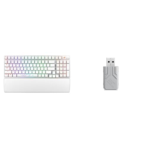 Image of ASUS ROG Strix Scope II 96 Wireless Mechanical Gaming Keyboard (White) + ROG Polling Rate Booster 8000Hz Bundle