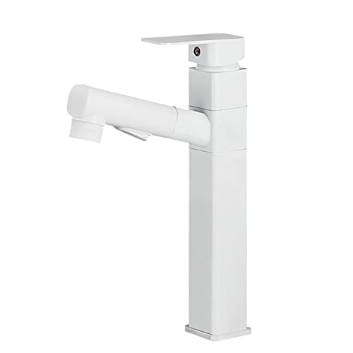 Robinet de salle de bain extractible blanc avec mitigeur