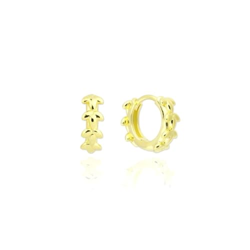 Cerceaux boucles d'oreilles argent massif 925 plaqué or 12 mm feuille