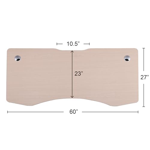 Image of ApexDesk Elite Pro Series 60 inch x 27 inch Electric Height Adjustable Stand up Desk, Sit Stand Home Office Desk, Computer Desk - Curved Oak
