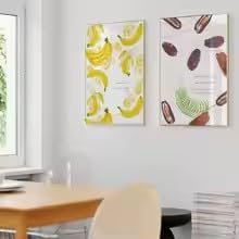 LMAIWANG Islamski plakat z palmami bananowymi i daktylowymi, muzułmańsko-arabska kaligrafia do dekoracji domu (70 x 100 cm x 2 / bez ramki)