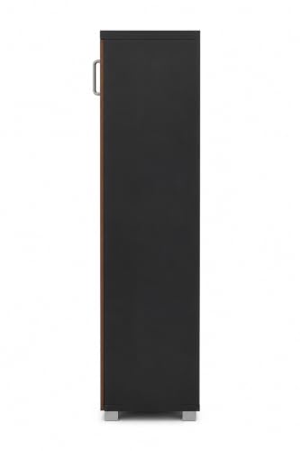 Image of Fusion 2 Door Shoe Cabinet | Engineered Wood | Two-Tone Design | Tall Space-Saving Cabinet, and Curved Handles | Extra Thick Table Top - Fits Up to 30 Pairs (DIY Assembly) (Wenge)