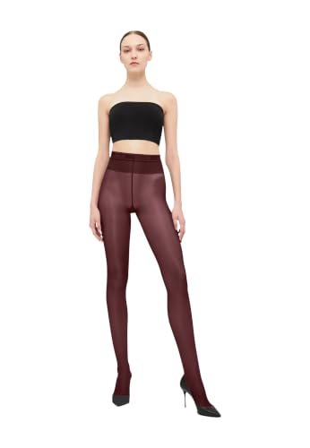 Image of Wolford Neon 40 Denier Tights Pantyhose for Women Semi Sheer Brilliant Shine Soft Logo Waistband Invisible Reinforced Toe
