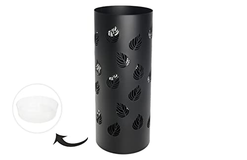 HERSIG - Paraguero Original | Paragueros de Diseño de Hojas de Estilo Moderno para Paraguas Largos con Gotero Interior de Color Negro - imagen 2