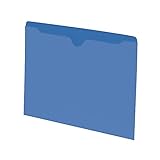 Smead File Jacket, Reinforced Straight-Cut Tab, Flat-No Expansion, Letter Size, Blue, 100 per Box (75502)