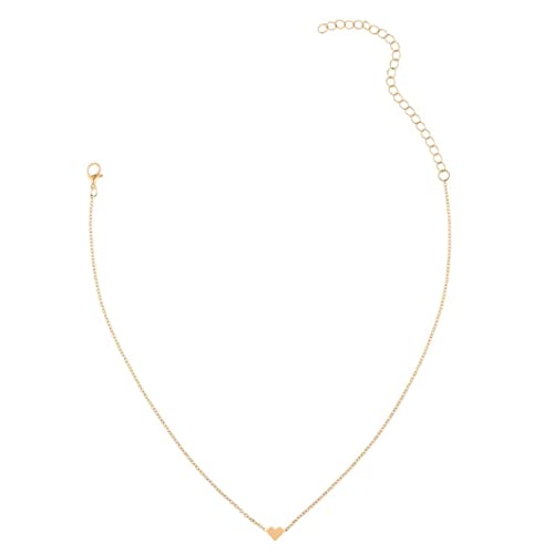 Simple Gold Love Heart Pendant Necklace Choker Chain Valentines day Gift for Her Necklace for women, girls and teens.