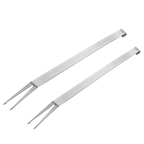 GALPADA 2Pcs Bbq Forks Durable Stainless Steel Grilling Tools Long Handle for Safe Barbecue Lightweight and Portable for Outdoor Cooking and Catering