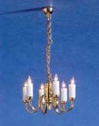 Cir-Kit Concepts Dollhouse Miniature 12v 6-Arm Colonial Chandelier #CK3015