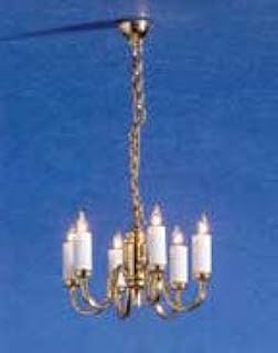 Cir-Kit Concepts Dollhouse Miniature 12v 6-Arm Colonial Chandelier #CK3015