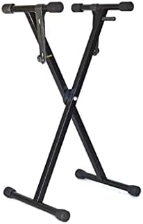 AMAZOM Heavy-Duty Piano Keyboard Stand, X Type, Pre-Assembled, Infinitely Adjustable Piano Keyboard Stand with Locking Straps