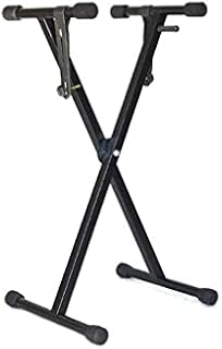 AMAZOM Heavy-Duty Piano Keyboard Stand, X Type, Pre-Assembled, Infinitely Adjustable Piano Keyboard Stand with Locking Straps