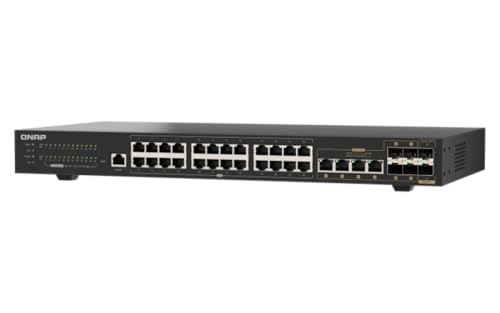 Image of QNAP QSW-M2130-4C2S24T-US 30-Port Rackmount Layer 2 Managed Switch | 4 X 10GbE Combo, 2 X 10GbE SFP+, 24 X 2.5GbE RJ45 Ports