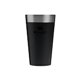STANLEY Adventure Stacking Beer Pint 0.47L - Termo Mantiene Fría 4 Horas - Jarra Cerveza Acero Inoxidable - Aislamiento al Vacío de Doble Pared - Apta Para Lavavajillas - Black