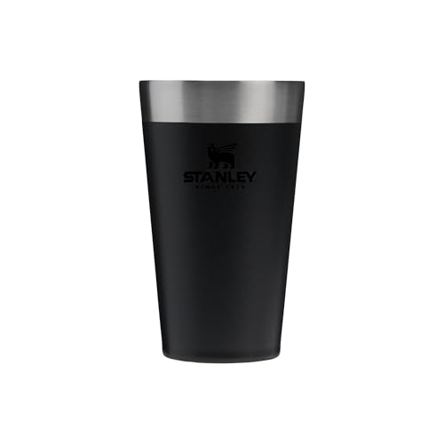STANLEY 1913 Adventure Stacking Beer Pint 0.47L - Travel Mug Keeps Drinks Cold for 4 Hours - Stainless Steel Thermal Cup - Stacks Infinitely - Double Wall Vacuum Insulation - Dishwasher Safe - Black