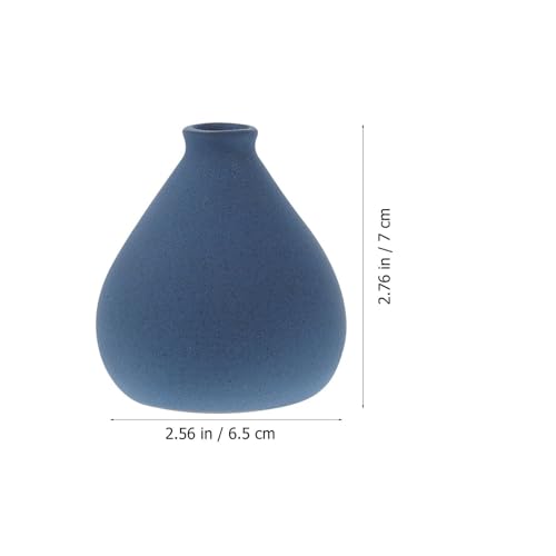 Florero de cerámica azul para decoración de estanterías y mesas de salón 3
