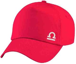 Red Cap with Libra zodiac Silver Color Logo