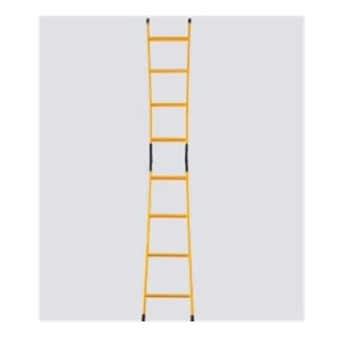 Image of Step Ladder Portable Folding Single-Sided Straight Through Ladder, 1.5-Meter-high Steel Pipe Telescopic Climbing Ladder(Yellow)