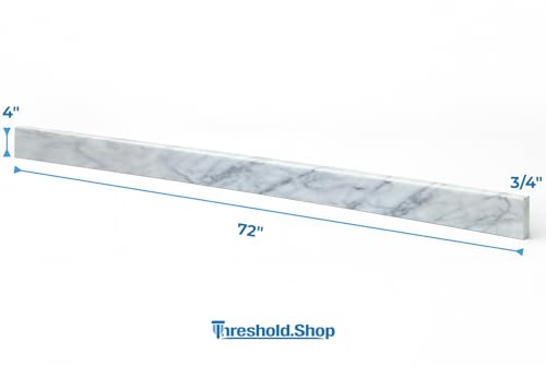 Image of Bathroom Vanity Sink Backsplash /Sidesplash (Carrara Marble, 4 inch x 72 inch)