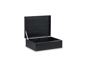 Pinus Schwarze Holzbox mit Deckel 40x30x13,5cm