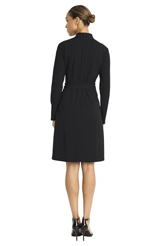 Maggy London Women's Sophisticated Mock Neck Long Sleeve A-line-Stretch Fabric Panel Detail-Special Occasion Cocktail Dress3