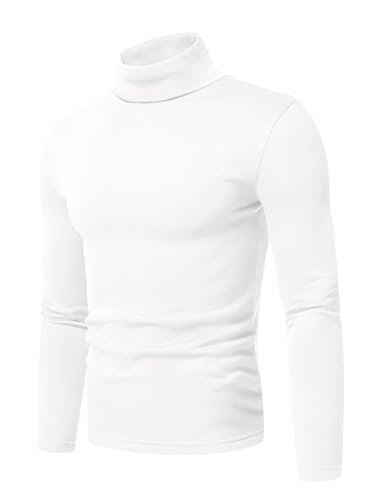 Askdeer Men's Turtleneck Long Sleeve Shirts Thermal Underwear Tops Basic Pullover Sweater Tees